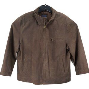 New TOMMY HILFIGER Mens Brown 2XL Quilt Lined 100% Leather Jacket